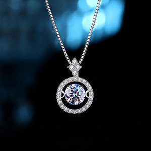 S925 plata esterlina corazón pulsante diamante colgante incrustaciones 1.0ct D-color VVS moissanite moda lujo moissanite collar - Product Image 3