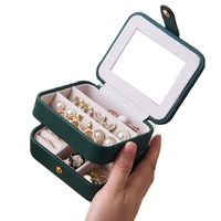Étui à bijoux de voyage imperméable en cuir PU, mini organisateur de bijoux de voyage, boîte de rangement esthétique pour boucles d'oreilles, bagues et colliers