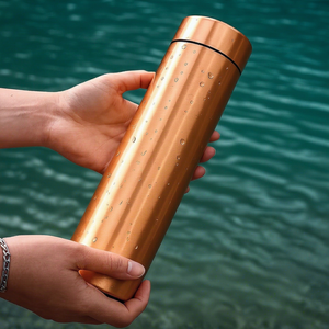 Matte Copper <b>Water</b> <b>Bottle</b> <b>Plain</b> Finish Ayurvedic Drinking <b>Bottle</b> Reusable Leakproof Metal Travel Gift <b>Bottle</b> - Product Image 1
