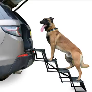 Xách tay Trọng lượng nhẹ thép con chó Thang Gấp Cắm Trại Pet Dog cầu thang đoạn đường nối xe PET có thể gập lại bước cầu thang - Product Image 1