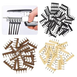 Pinzas para Extensiones de Cabello de Acero Inoxidable 6D de Tercera Generación, Resistentes al Agua y de Gran Sujeción (Amarillas) - Product Image 5