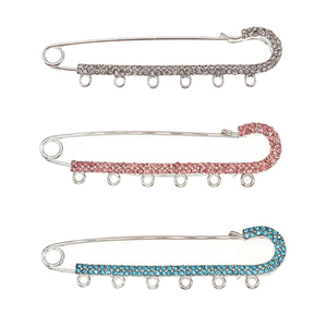8CM 6 Boucles DIY Plaqué <span class=keywords><strong>Or</strong></span> Strass Bébé Épingles Cristal Islamique Bébé Épingles de Sûreté Broche Bébé Poussette Épingles pour Enfant Cadeau - Product Image 2