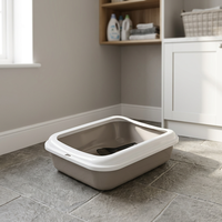 Bac à litière pour chat en PP facile à nettoyer de conception italienne et accessoires pour toilettes pour animaux de compagnie
