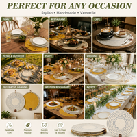 Sets de table ronds en corde de coton tressée, faits à la main, réutilisables, naturels, résistants à la chaleur, antidérapants, style bohème et rustique