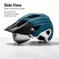 Casque de vélo bleu et blanc CE EN1078 pour adulte unisexe, multi-sports, léger, ventilé, avec feu arrière LED, pour trajets quotidiens, VTT, PC/EPS