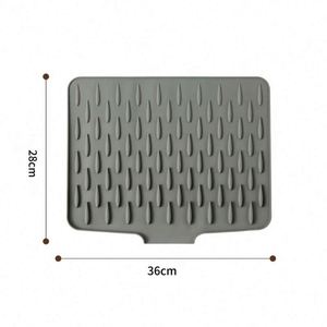 <b>Large</b> Multifunctional Non-Slip Silicone Kitchen Utensil Dish Drying <b>Mat</b> Rectangle Countertop Drainage <b>Mat</b> - Product Image 1