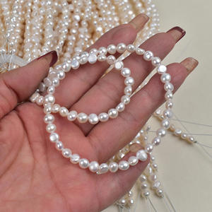 Nuevo Producto, Perlas de Agua Dulce Naturales Barrocas, Hechas a Mano, de 5-6 mm, Color Blanco Brillante, con Doble Cara Brillante, para Manualidades - Product Image 2