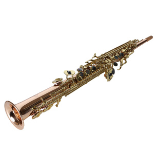Saxophone soprano Bb droit de haute qualité, finition laquée or, en cuivre phosphoreux, vente directe d'usine, résistant à la rouille - Product Image 3