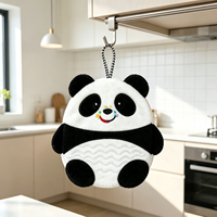 Serviette murale en peluche douce en forme de panda, super absorbante, pour sécher les mains, décoration murale, serviette en peluche mignonne en forme d'animal