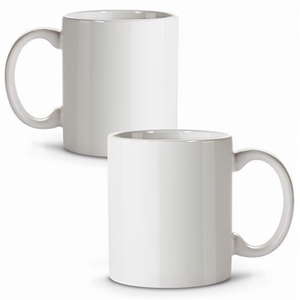 Mug en porcelaine blanc de 11 oz prêt pour la sublimation, revêtement écologique, passe au lave-vaisselle, mug à café, thé et chocolat chaud avec poignée - Cadeau - Product Image 1