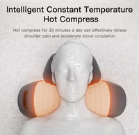 Oreiller de massage intelligent à chaleur et vibration Shiatsu pour soulager la douleur, avec mousse à mémoire de forme, soutien cervical et traction dorsale