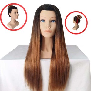 Testa da allenamento 100% <span class=keywords><strong>capelli</strong></span> umani con spalle per tintura e colorazione, manichino realistico per pratica, <span class=keywords><strong>capelli</strong></span> lisci per intrecciare - Product Image 1