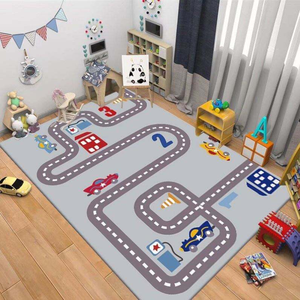 <span class=keywords><strong>Tappeto</strong></span> da <span class=keywords><strong>Gioco</strong></span> Moderno per <span class=keywords><strong>Bambini</strong></span> con Motivo Stradale, Morbido Tappetino Educativo con Motivi Urbani per Camera da Letto e Sala Giochi - Product Image 3