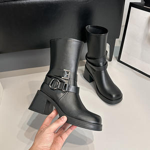 <span class=keywords><strong>Bottes</strong></span> à talon épais pour femmes en gros directement de l'usine, <span class=keywords><strong>bottes</strong></span> mi-mollet pour femmes, <span class=keywords><strong>bottes</strong></span> de créateur pour femmes - Product Image 6