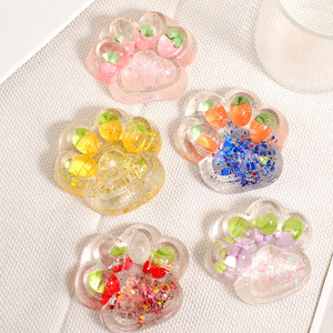 Jouet Squishy Patte de Chat en TPR, Motif Fruits Cristallins Kawaii, Anti-stress, Cadeau pour Enfants et Adultes, Jouet Patte de Chaton pour la Décompression - Product Image 1