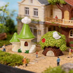 Miniature en résine, petite maison décorative, paysage DIY, ornement en mousse artificielle, accessoires de paysagisme - Product Image 4