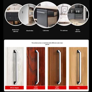 Tiradores de muebles de acero inoxidable de lujo de estilo nórdico moderno, perillas de dos colores para armario, cajón, puerta de armario, borde dorado negro - Product Image 3