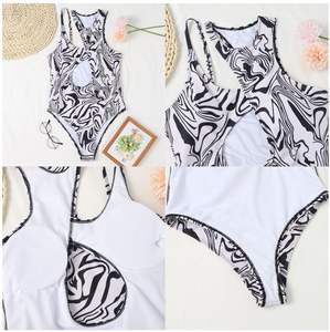 2025 뜨거운 판매 도매 비치웨어 섹시한 여자 의류 뜨거운 끈 팬티 비키니 원피스 중공 수영복 - Product Image 3
