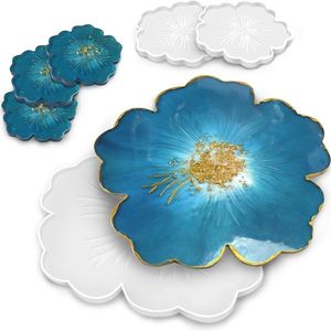 Diy Silicone Oval Crystal <b>Agate</b> Plate Epoxy Casting Irregular Flower Resin <b>Coaster</b> Mold Cake Tools - Product Image 1