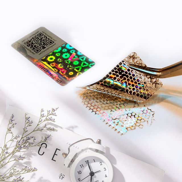 Custom Printed Tamper-Evident Hologram Warranty Security Seal Glossy Die-Cut Laser Stickers PP/VOID Waterproof Computer
