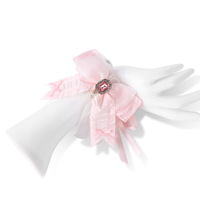 Jouets sexuels, accessoires SM, collier en dentelle avec nœud papillon et pierres précieuses, bracelet mignon, menottes, attaches de cheville, jeux de bondage BDSM, OEM ODM rose/bleu