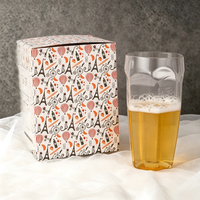 Gobelet à bière en plastique PET de 18 oz (500 ml), jetable, réutilisable, incassable, verres à boire pour bar et pub, pas besoin de lavage
