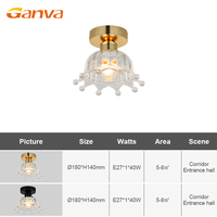 Lampe de couloir moderne personnalisée, Lampes de couloir, Lampes de balcon, Plafonnier simple en cristal nordique pour chambre à coucher