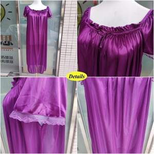 Nouvelle chemise de nuit en soie sexy <span class=keywords><strong>H</strong></span>-722 pour femme, décontractée, avec dentelle et patchwork, lingerie de nuit, robe de nuit - Product Image 4