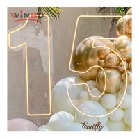 Winbo Rgb Logo lumière numéro personnalisé anniversaire âge néon signe lettres livraison directe signe néon pour fête mariage