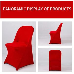 Housses de chaise pliantes en gros, blanches, noires, ivoire, en spandex, housses extensibles pour mariage - Product Image 4