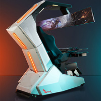 Chaise de travail inclinable à gravité zéro RTS IW-R1 PRO, poste de jeu GIMI, compatible avec un support inclinable pour trois moniteurs, VR Imperator
