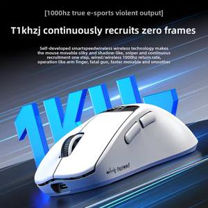 Ratón inalámbrico <span class=keywords><strong>Wolf</strong></span> A7 de tres modos con pantalla PAW3311 Sensor 24000DPI RGB Base de carga magnética Juegos definidos por macros - Product Image 3