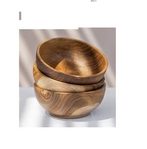 Cuenco para servir clásico Natural de calidad de diseño Vintage, ensaladera de madera de calidad, cuenco decorativo de forma redonda, cuenco de madera - Product Image 2