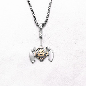 Collar con Colgante de Hacha de Acero de Titanio yunnique, Estilo Hip Hop Unisex, Joyería de Acero Inoxidable, Collares con Colgante de Moda - Product Image 1