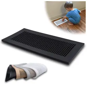 FF874 Silicone Child Proof Floor Air Vent Cover Catches Small Items Prevents Creepy Crawlies Baby Proofing Floor Vent Cover