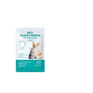 Gants de toilettage pour chien extra épais 60G, lingettes nettoyantes pour animaux sans eau, bain sans rinçage, désodorisant, hypoallergénique, doux, nourrissant pour le pelage - Product Image 4