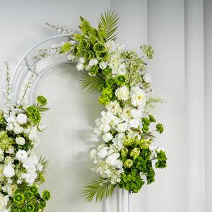 ชุดดอกไม้ประดิษฐ์สีเขียวใช้สำหรับตกแต่งเวทีงานแต่งงานพื้นหลัง - Product Image 4