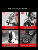 Kit de pinces à œillets en acier au carbone métrique 6 mm / 10 mm, outils portables, presse manuelle pour œillets métalliques, perforateur de trous pour cuir, toile, vêtements, bricolage