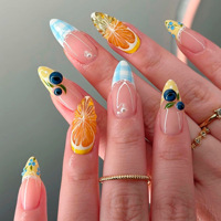 Armadura Falsa Reutilizable Brillante Simple con Rayas Blancas y Azul Cielo, 24 Unidades, para Tiendas de Belleza y Venta al por Mayor de Fábrica