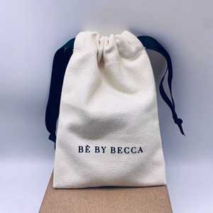 Bolsa de Lona de Algodón Orgánico Reciclable con Cordón y Logotipo Personalizado, Bolsas Impresas para Joyería, para Empacar Trajes - Product Image 2