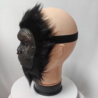 Masque en latex de gorille réaliste, costume de singe pour Halloween, accessoire de tête effrayant pour fête, cosplay, ou déguisement animal