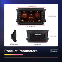 Autoradio Android Podofo 7'' avec CarPlay/Android Auto sans fil, GPS, WIFI, FM, RDS pour VW/PASSAT/SKODA/POLO/FABIA/GOLF 5/6