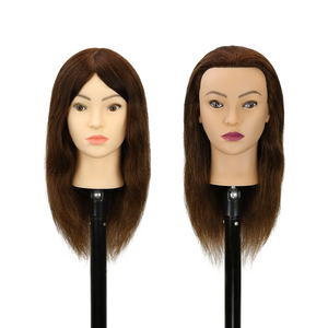 Tête de mannequin <span class=keywords><strong>d</strong></span>'enseignement en cheveux humains 100% naturels, 51 cm, cheveux raides pour la coupe, le tressage et les applications de <span class=keywords><strong>d</strong></span>écoloration des cheveux - Product Image 1