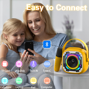 Offre Spéciale Nouvelle Machine <span class=keywords><strong>Karaoké</strong></span> Tout-<span class=keywords><strong>en</strong></span>-un Mini avec Éclairage Coloré Portable Intégrée pour Chansons Extérieures et de Bureau avec Petit Subwoofer - Product Image 5
