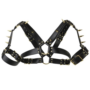 FUNSM Male Body Chest Belt with Spike Leather <b>Harness</b> Sexy Shoulder BDSM Chest Belt Adult Products Sexy <b>Harness</b> - Product Image 5
