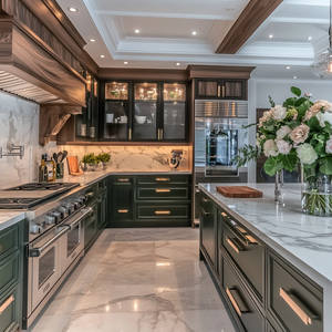 Cucina Completa su Misura in Stile Americano Retrò, Completamente Arredata, Design Personalizzato in Legno Massello - Product Image 4