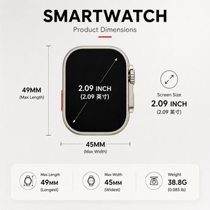 ชุดกล่องของขวัญไอที-53 โฟร์อินวันหน้าจอ AMOLED HD ขนาด 1.96 นิ้ว ชุดประกอบด้วยสมาร์ทวอทช์ พัดลมคล้องคอ หูฟังบลูทูธ TWS - Product Image 2
