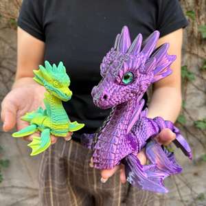 Vashine Juguetes de Dragón Impresos en 3D de PLA, Figura de Acción Creativa y Divertida para Niños, Dragón Mítico Flexible de Cristal, Decoración para el Hogar - Product Image 1
