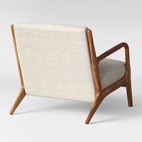 Fauteuil rembourré à cadre en bois moderne du milieu du siècle commercial Chaise de salle à manger de salon d'hôtel de restaurant Sièges modernes en tissu