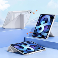 Étui de protection pour tablette avec rabat en forme de Y, avec porte-stylo, étui folio transparent pour iPad Air 6 7 11 pouces/iPad 11e génération 2025